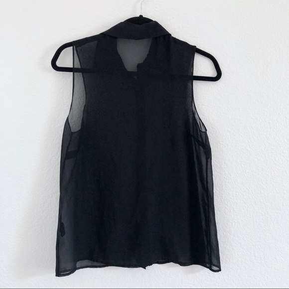 Catherine Malandrino | black sleeveless sheer top - Picture 2 of 6